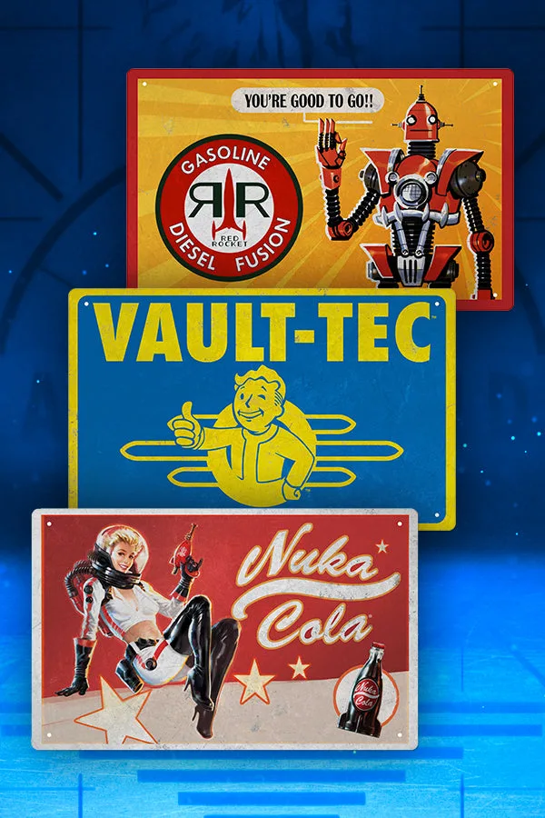 Lot d'enseignes en fer-blanc Fallout Essential