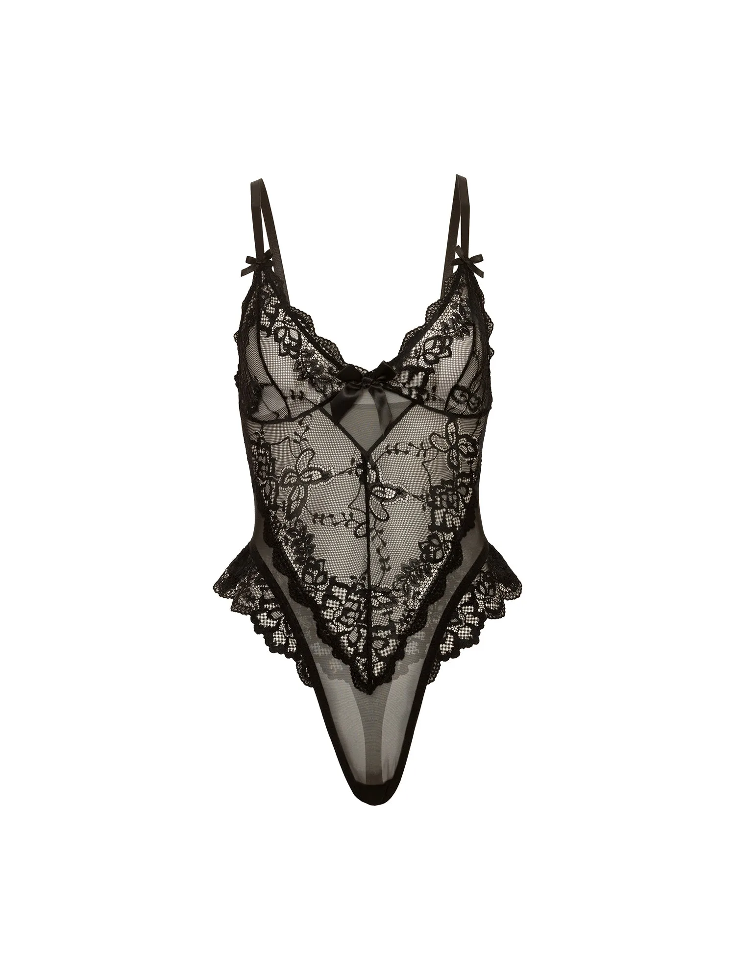Valentine transparenter Spitzen-Teddy