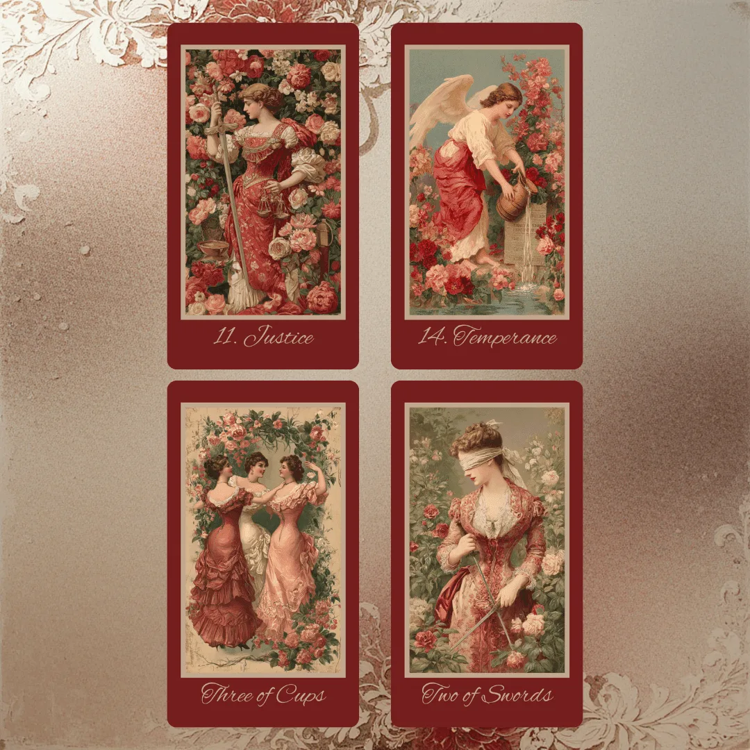 Hearts of Devotion Tarot ❤️ A vintage-inspired tarot deck steeped in romance, longing, and Victorian sentiment