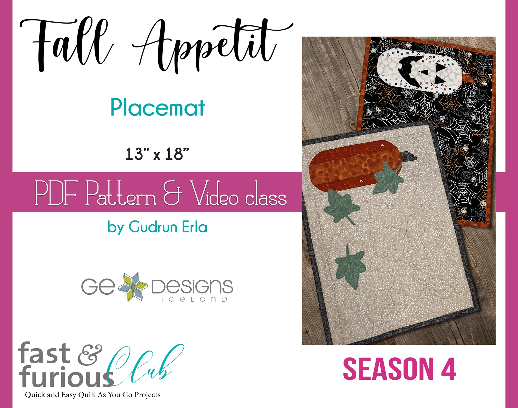 Set de table Fall Appetit - Patron et cours vidéo