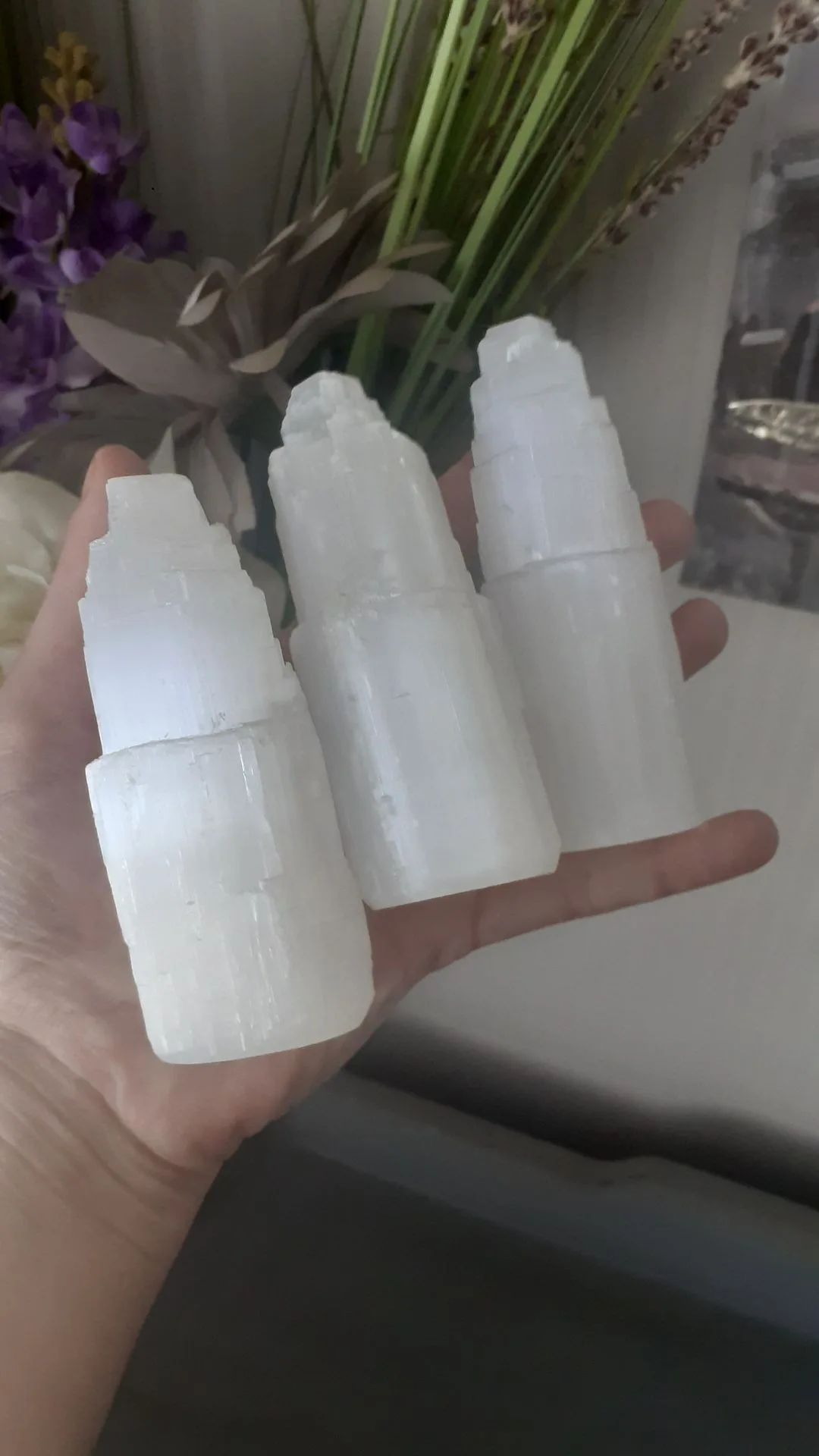 Selenite (Satin-Spar) Tower - 10cm