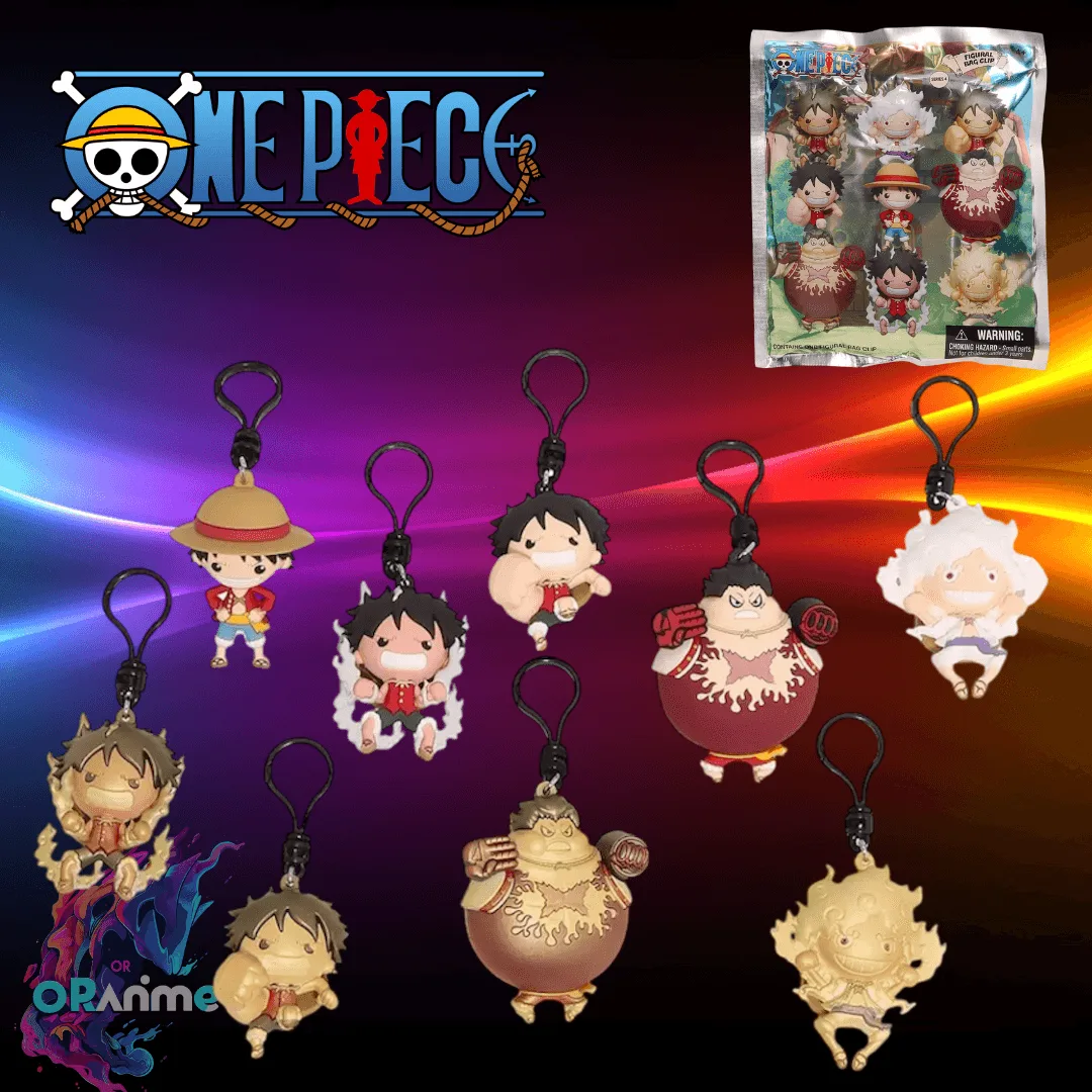 Monogram: One Piece Serie 4 - Clip in Schiuma 3D Figurale per Sacchetti - 1 Portachiavi in Bustina Cieca