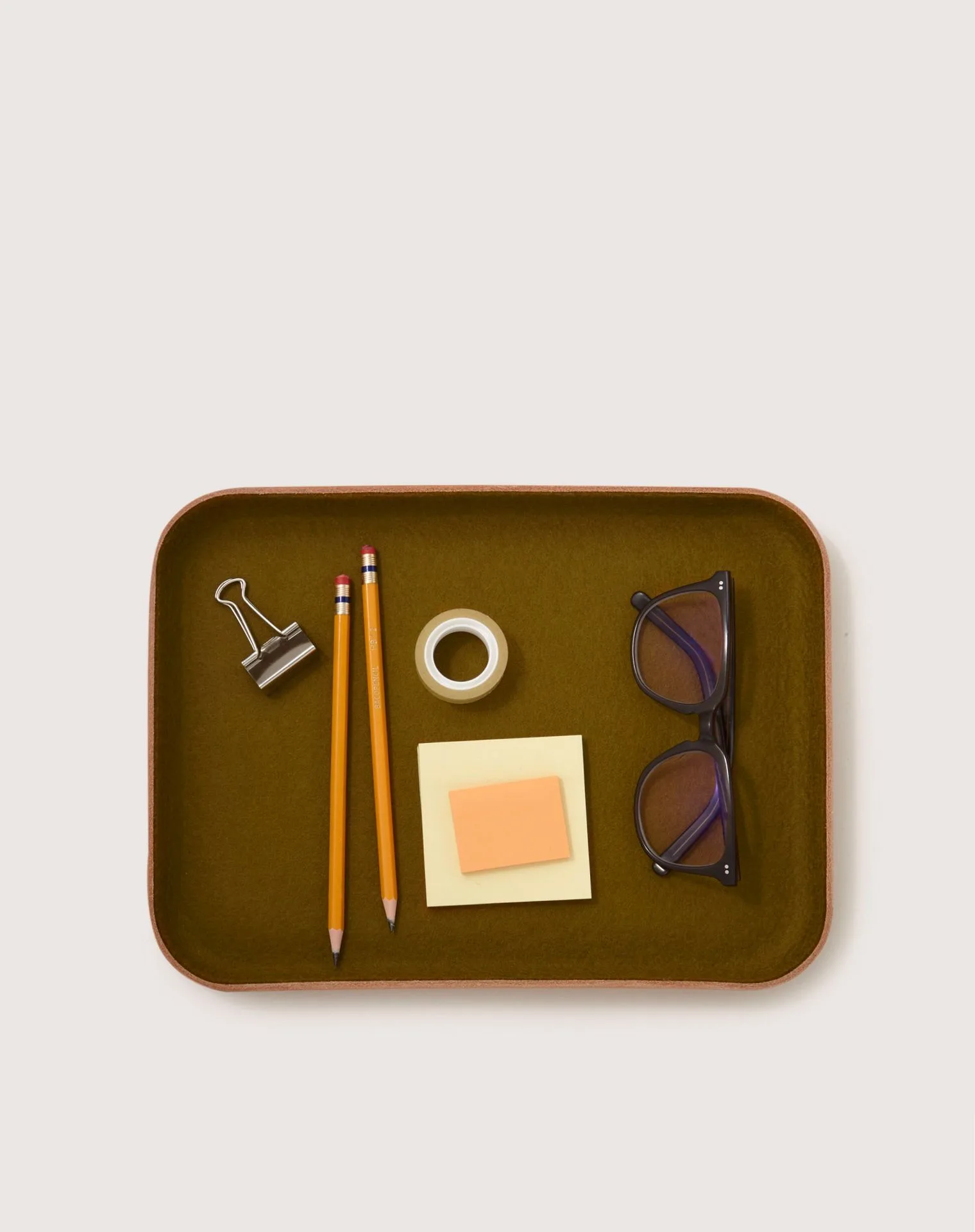 How to Style a Wool and Leather Tray for a Minimalist Bathroom Vanity