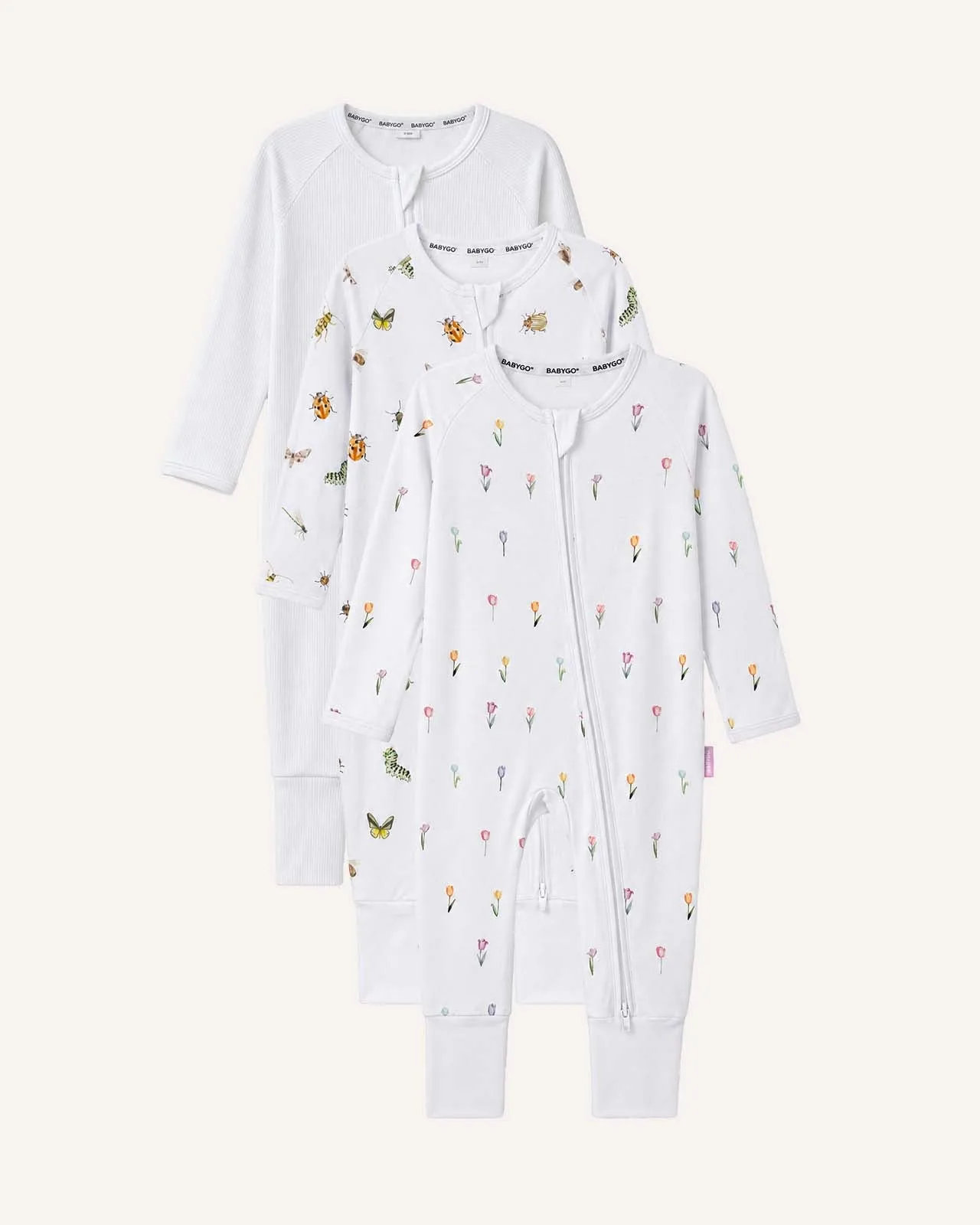 BABYGO® Zip Sleepsuit | 3 Pack