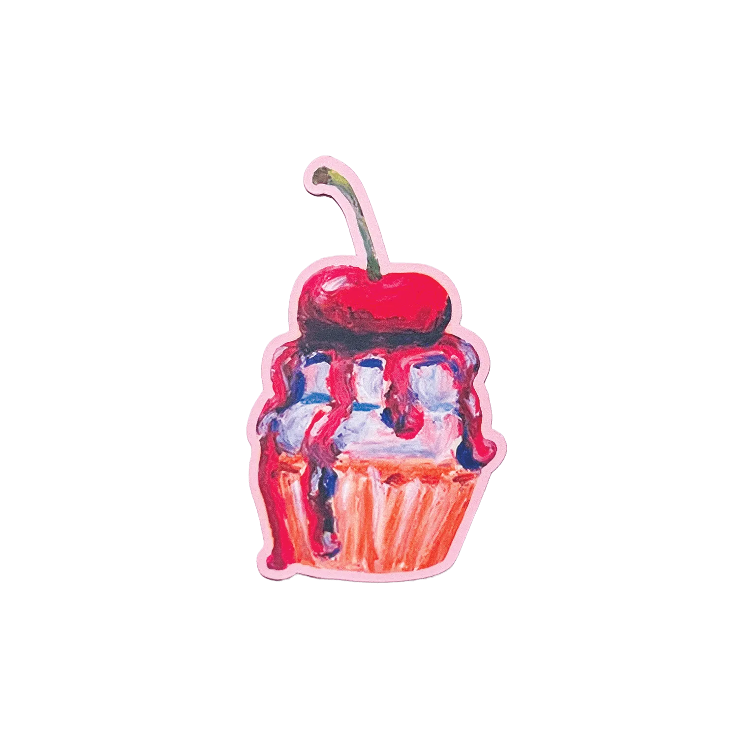 Cupcake de Cereza | Pegatina de Vinilo Mate