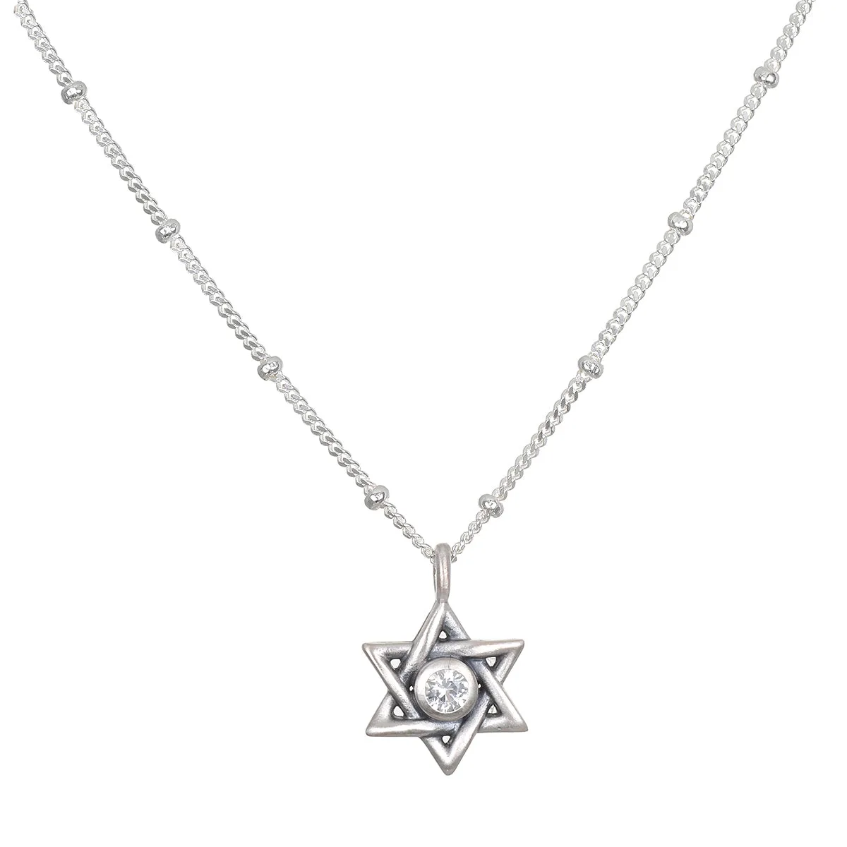 Guiding Faith Silver Star of David Necklace