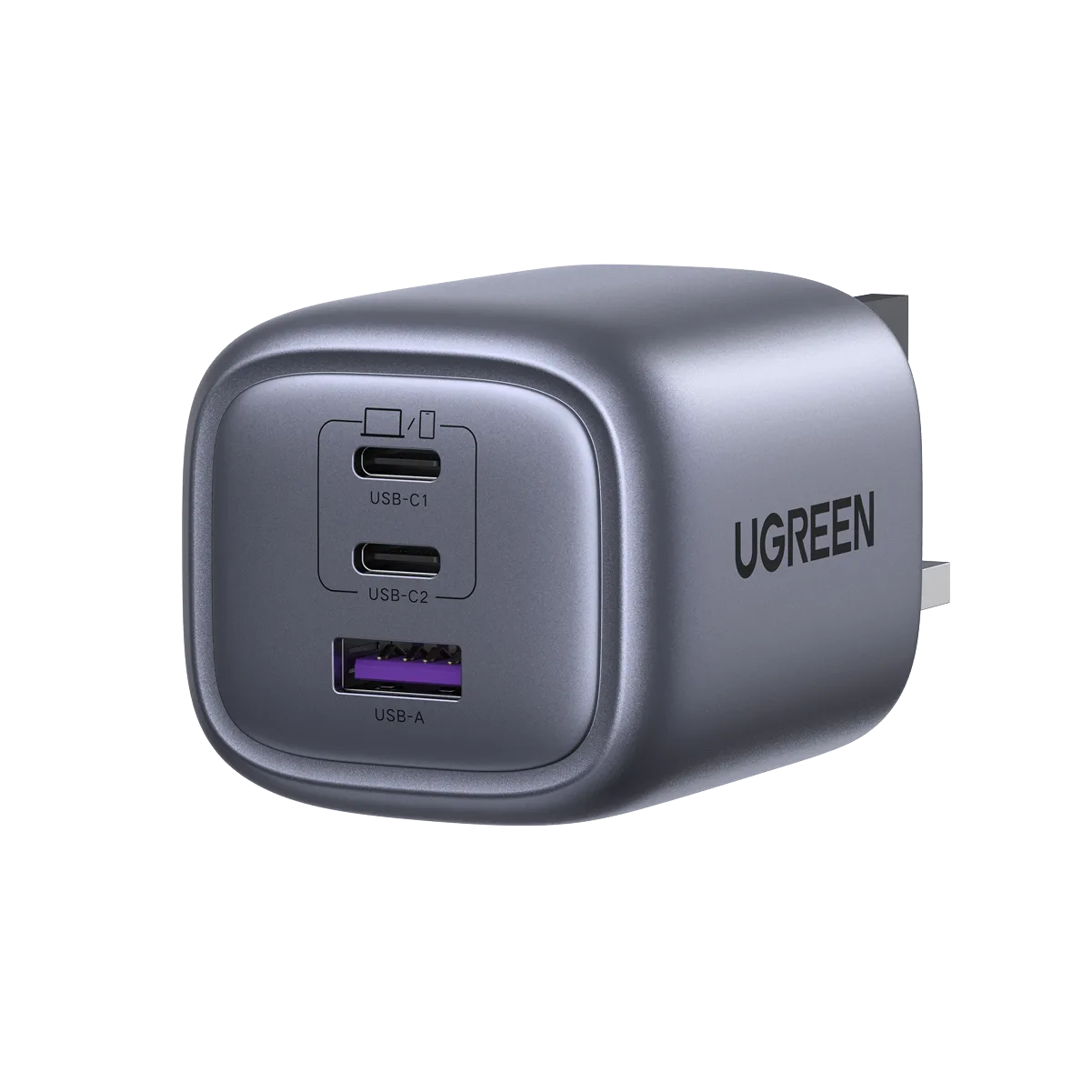 دليل شحن شاحن UGREEN Nexode 65W GaN ثلاثي المنافذ