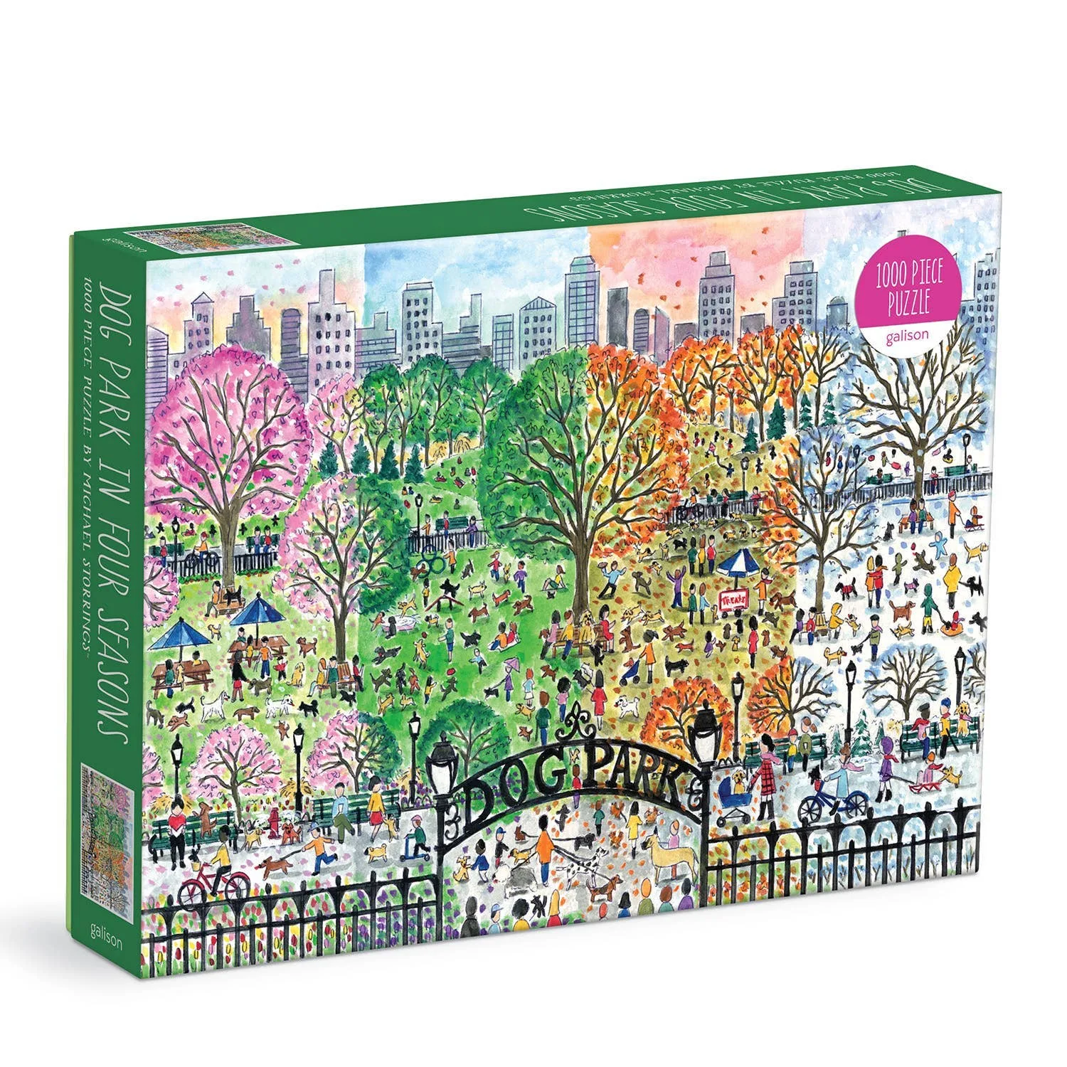 1000-Piece Puzzle Experience: Dog Park in Four Seasons
