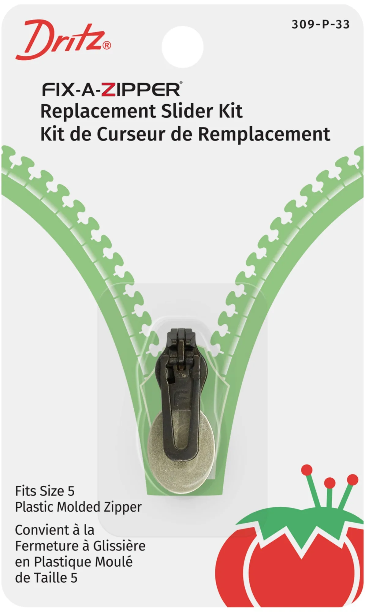 Plastic Molded Fix-A-Zipper Replacement Slider Kit