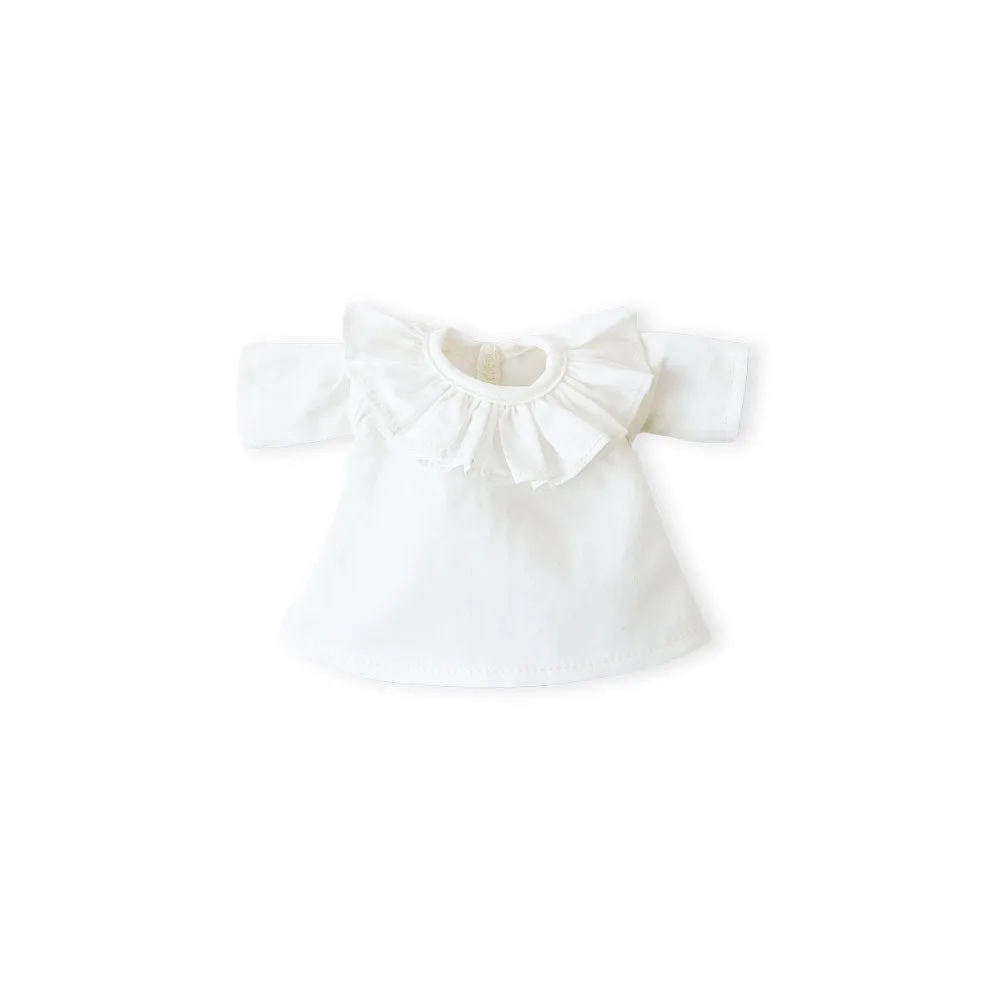 Ideias de looks com blusa festiva de folhos para brincar com bonecas