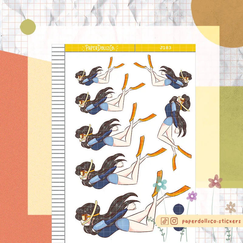 PaperDollzCo Diepzee Zomer Planner Sticker | J183