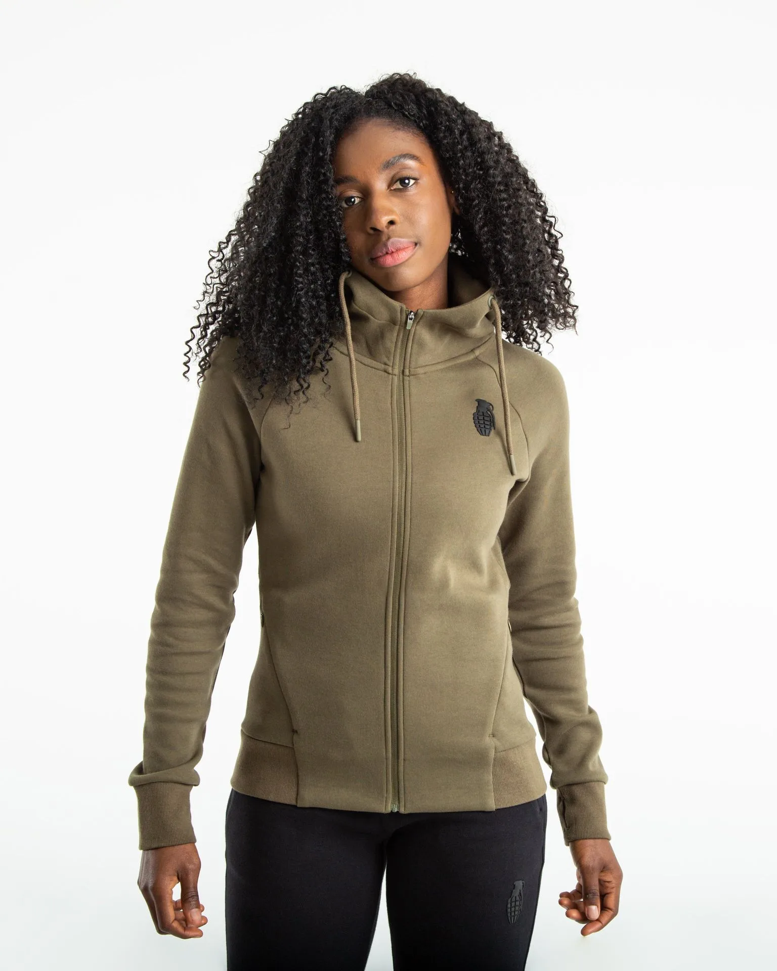 Dámská mikina na zip - Khaki