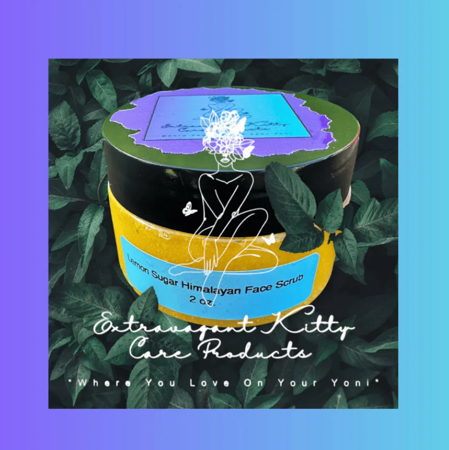 2OZ Lemon Sugar and Himalayan Facial Scrub (Infused With Turmeric)