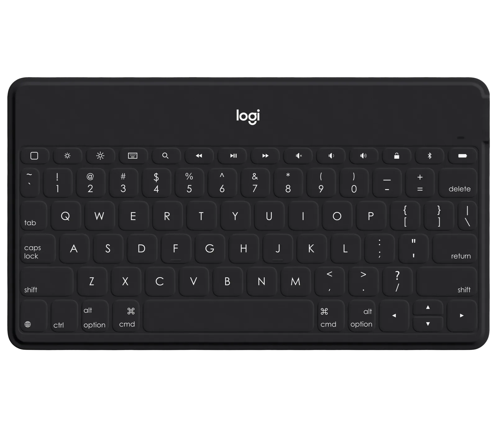 Keys-To-Go - Černá klávesnice s bílým stojanem na iPhone - Anglická (US) QWERTY