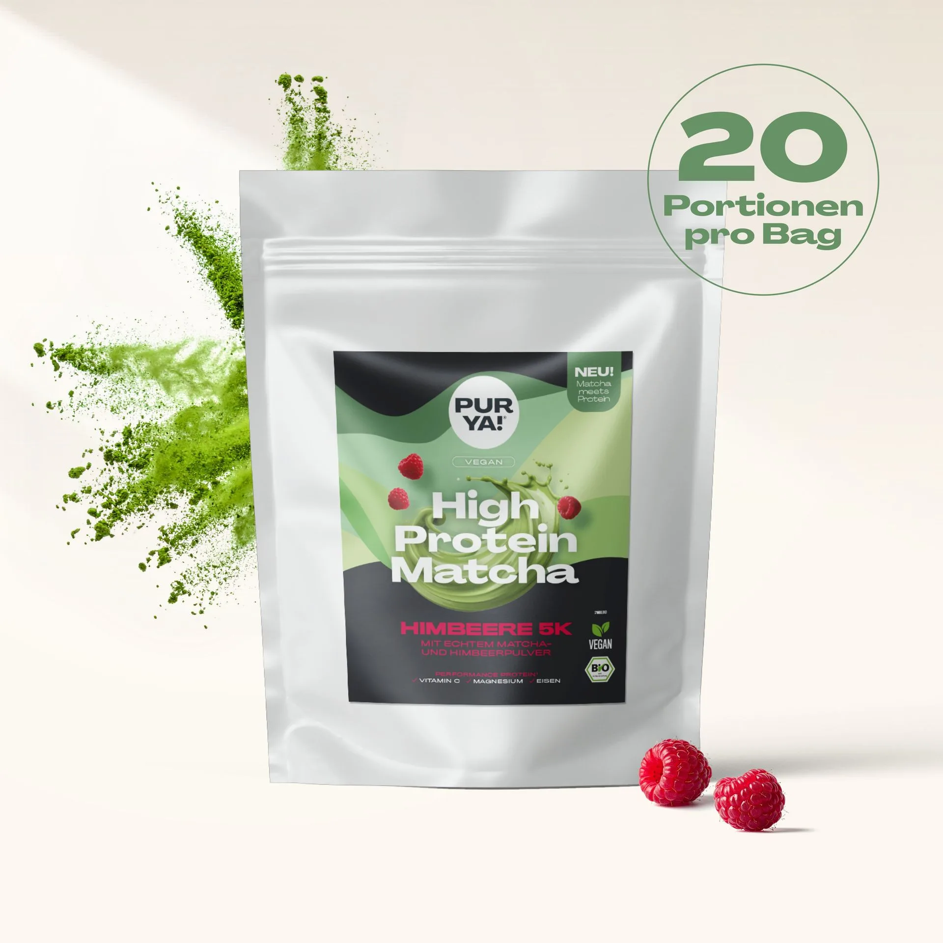 Veganes Matcha-Proteinpulver