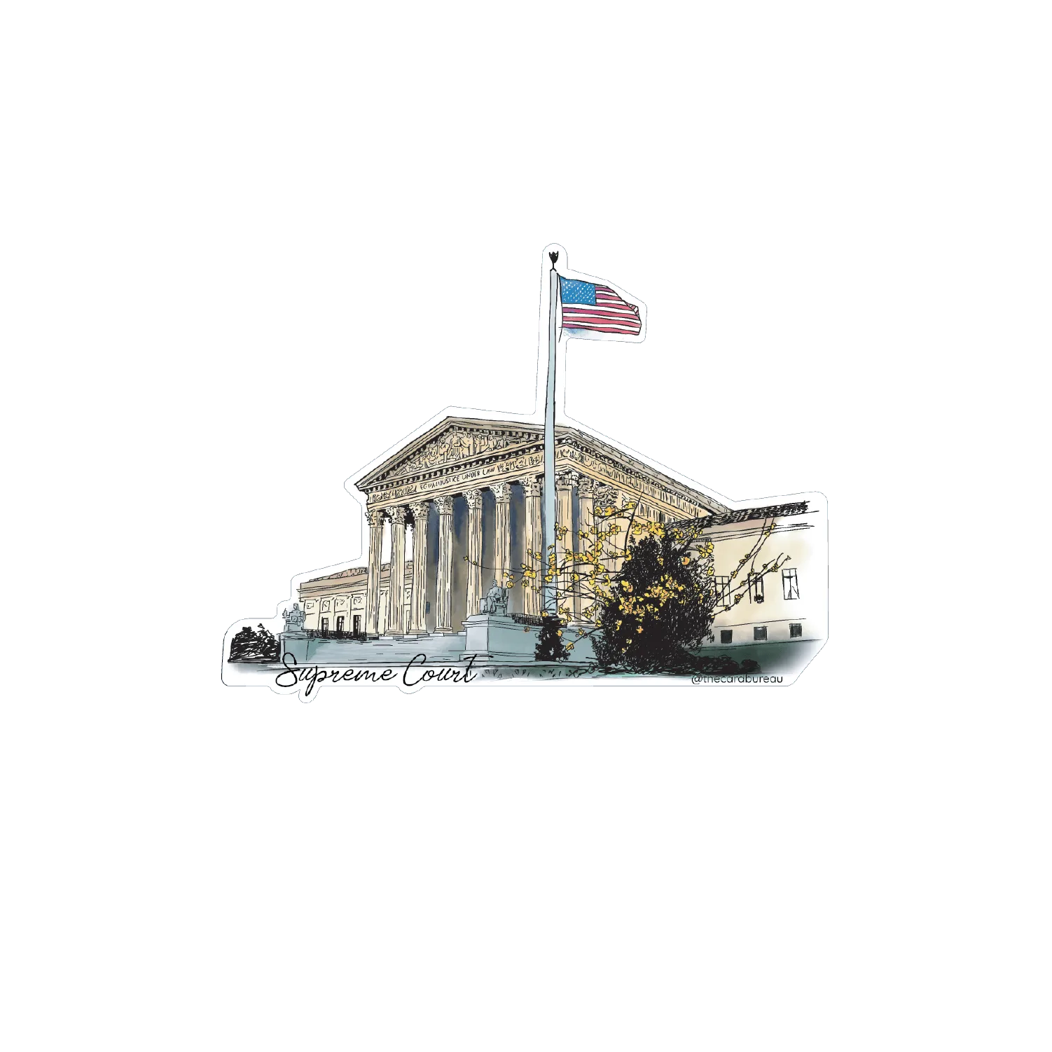 US Capitol handgezeichneter Sticker: Wo du ihn verwendest