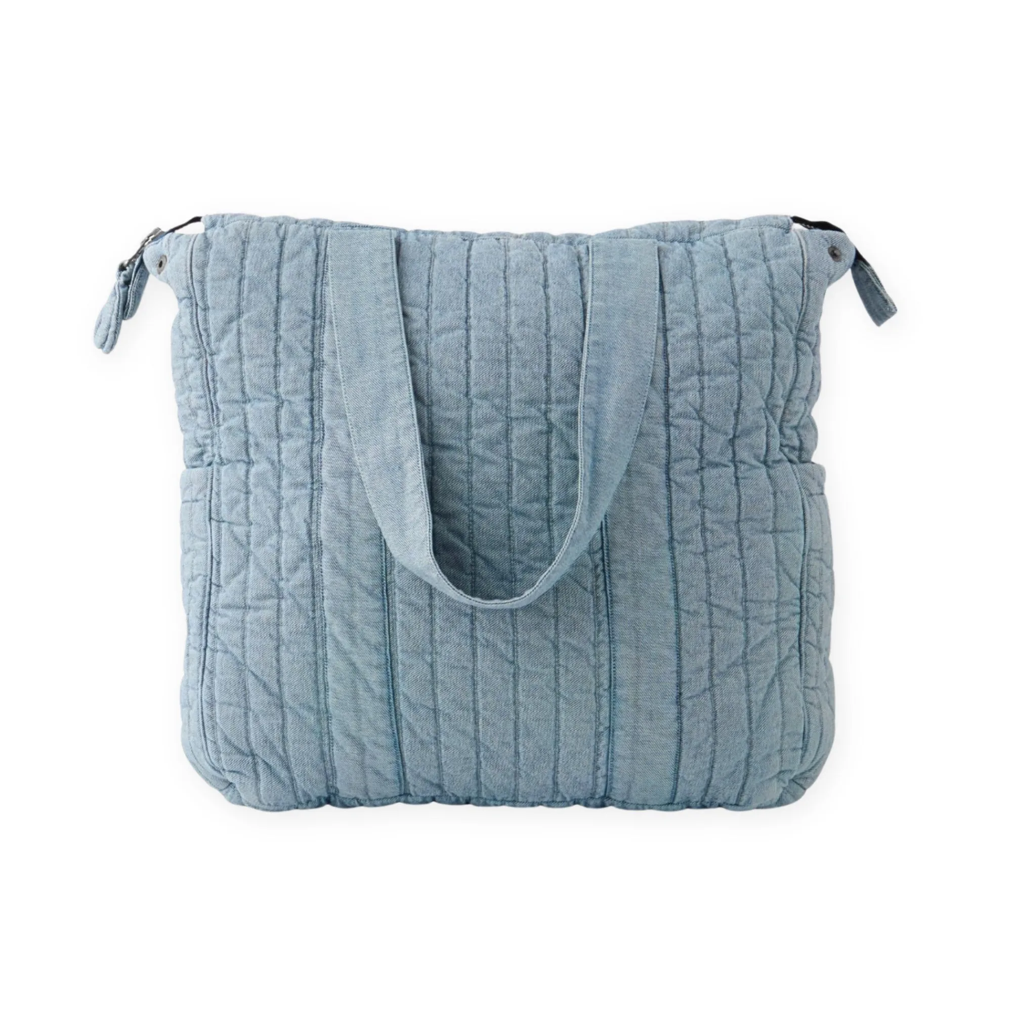 Bolsa pañalera convertible de mezclilla - Índigo Suave