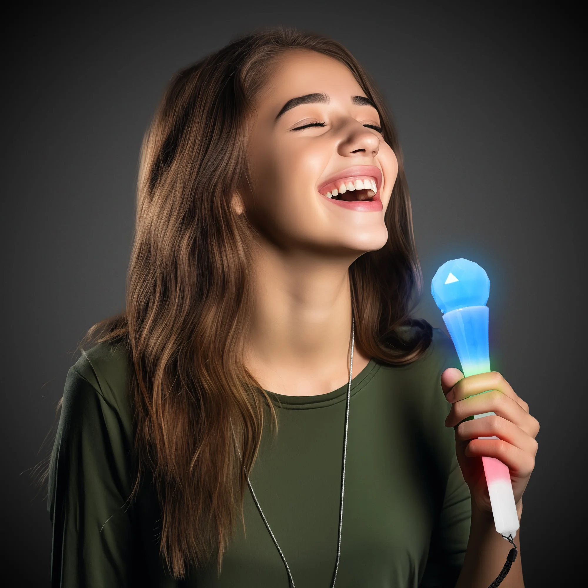 LED White Microphones - 12 Per Pack