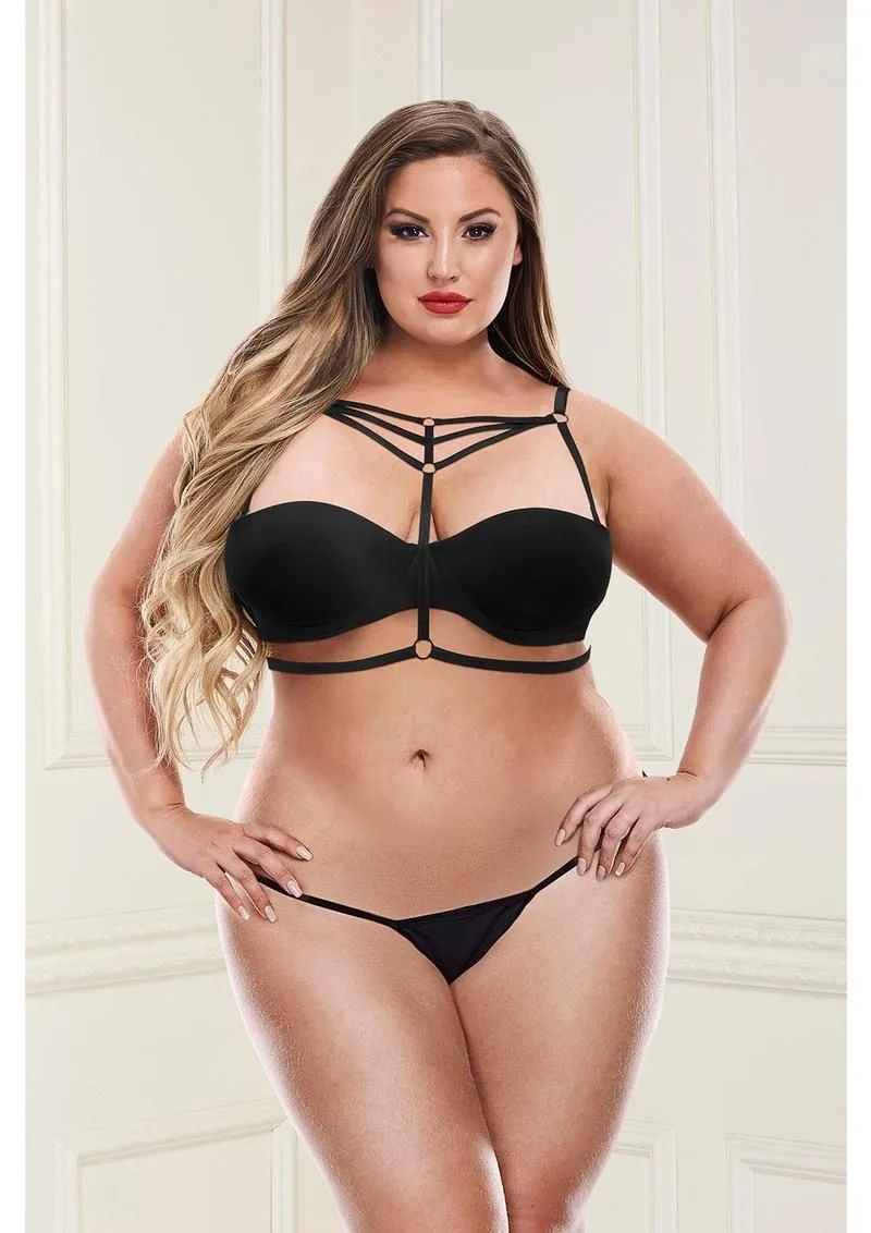 Baci Sexy Strappy Bra Harness Black Queen Size