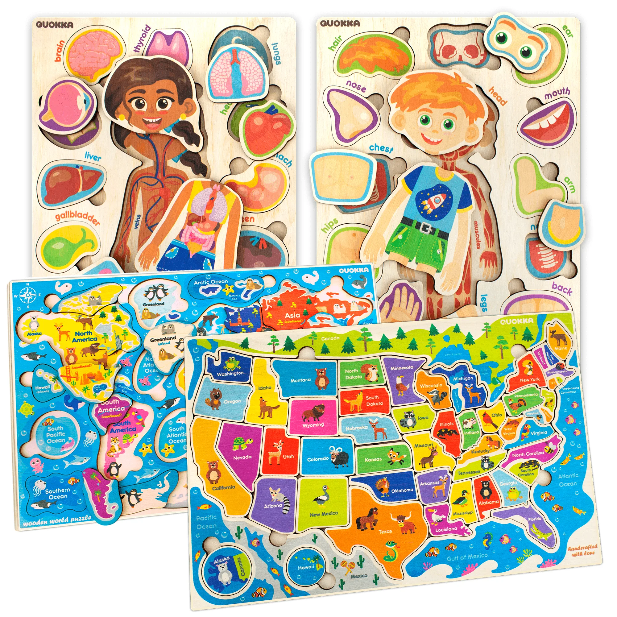 Multipack Kids Puzzles: Maps & Anatomy