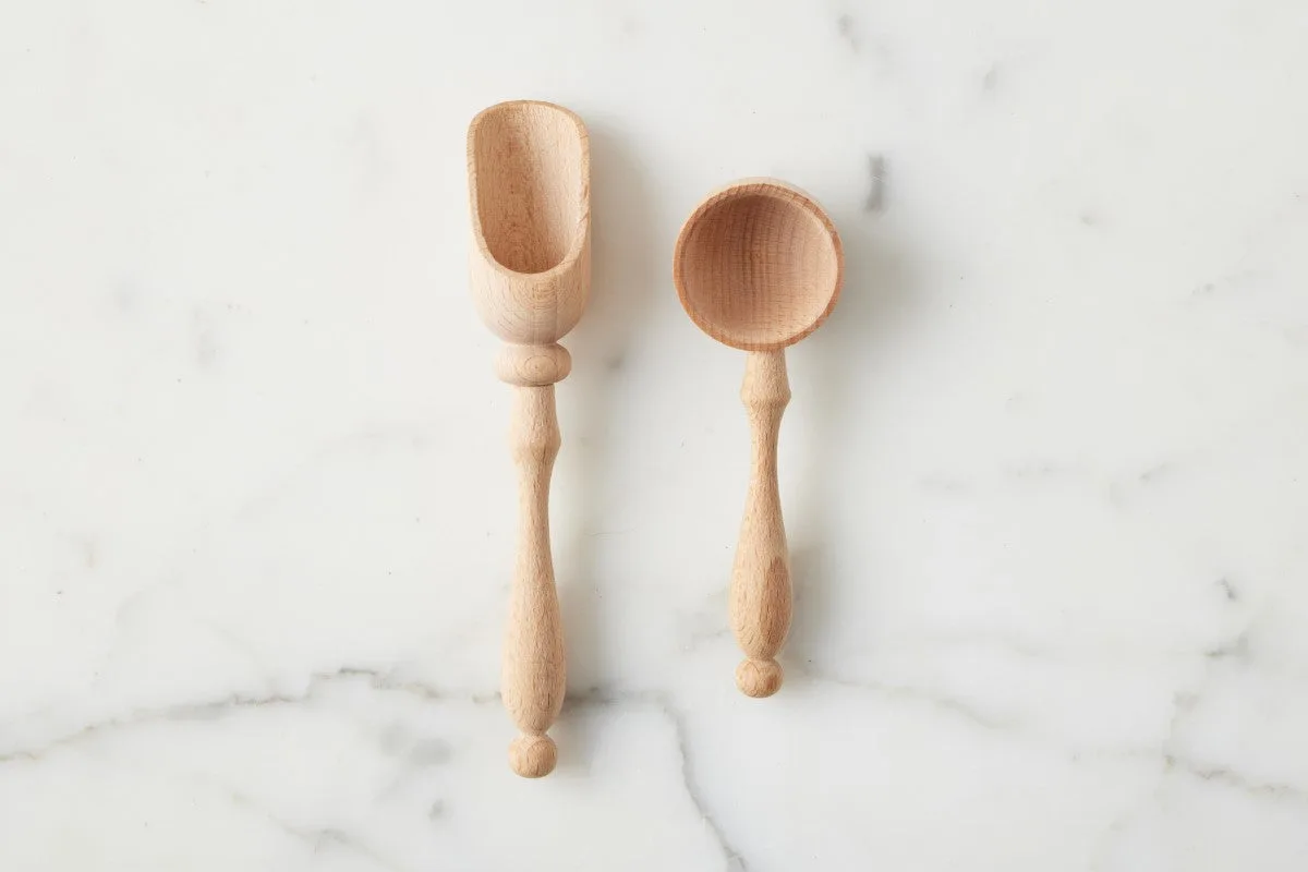 Parisian Salt & Sugar Spoon Set, Beechwood