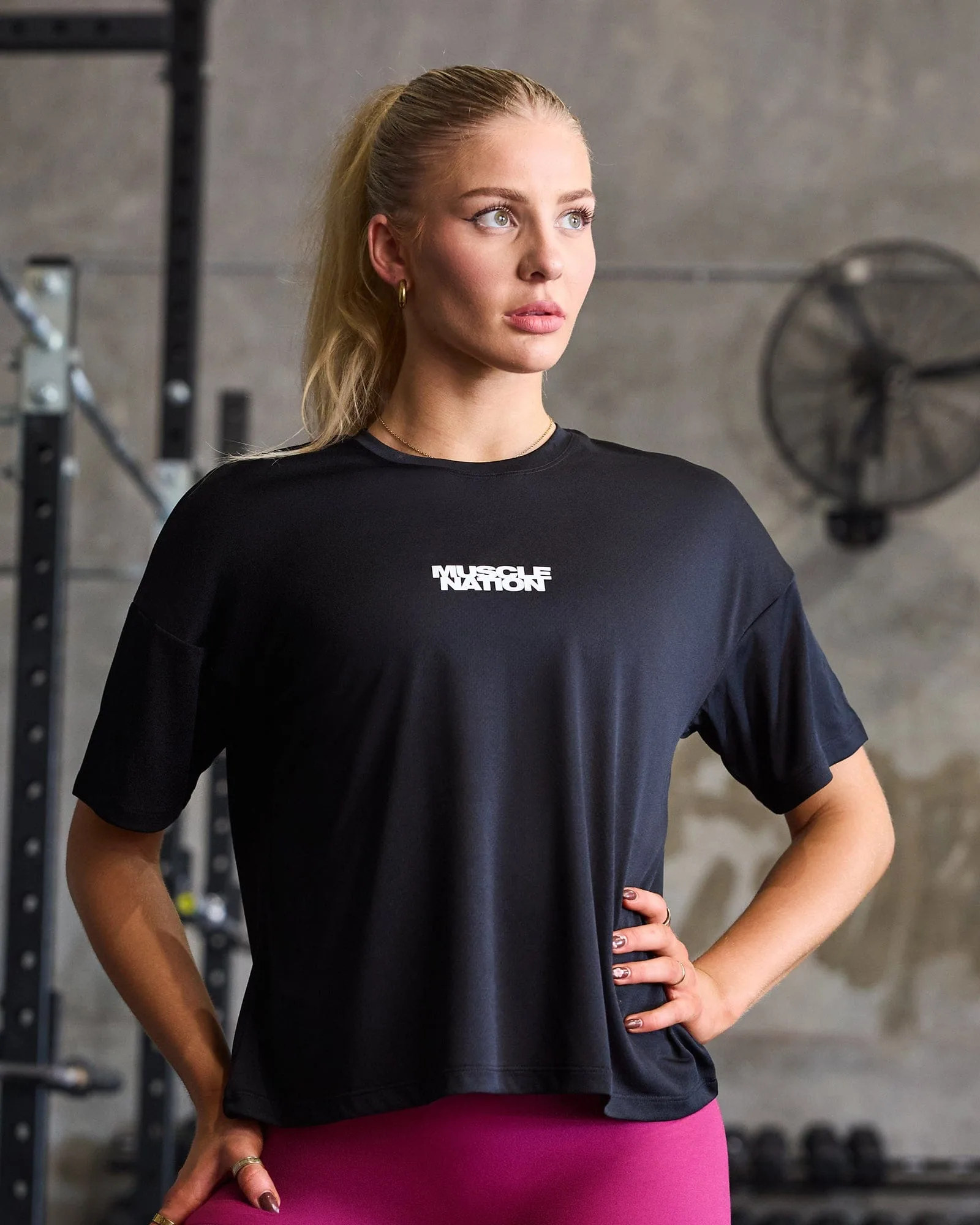 Boxy Training Tee - Black