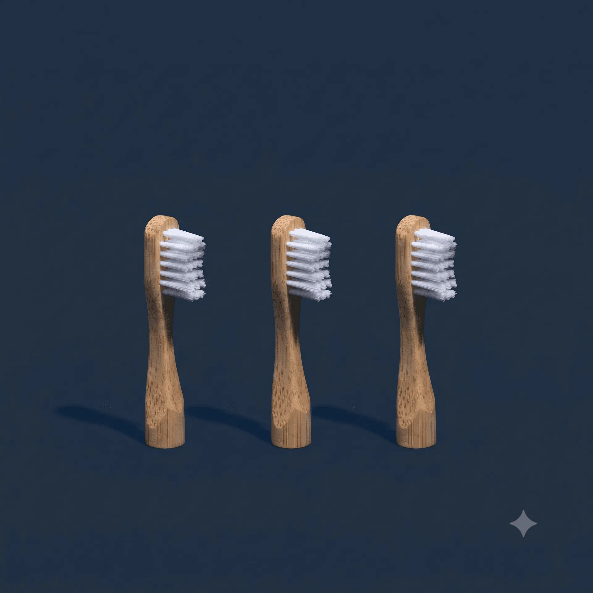 Kids Bamboo Toothbrush Head Refill - Pack of 3