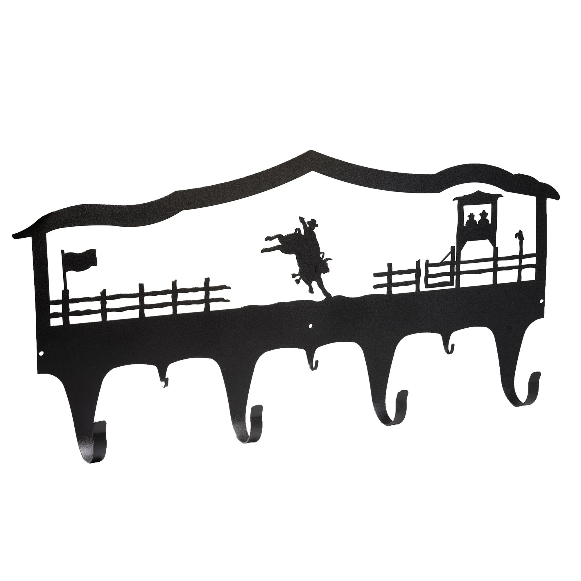 Rodeo Bull Rider With Fence & Judges Coat & Key Hook