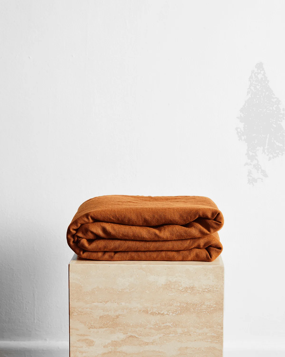 Rust 100% French Flax Linen Throw