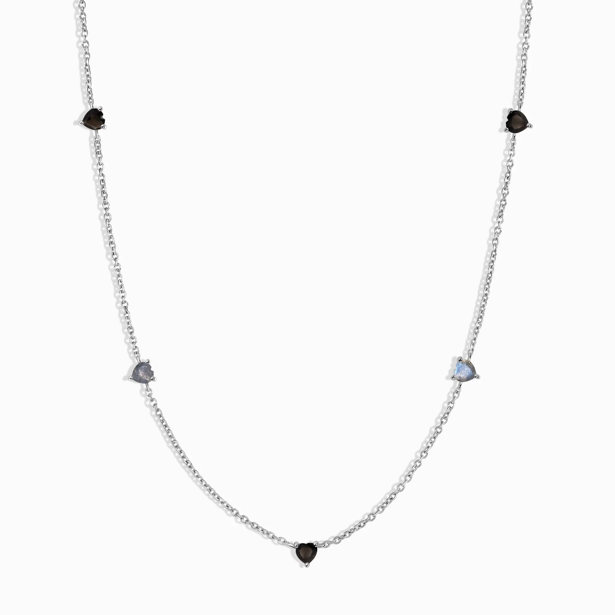 Zwarte Obsidiaan Labradoriet Ketting - Crush