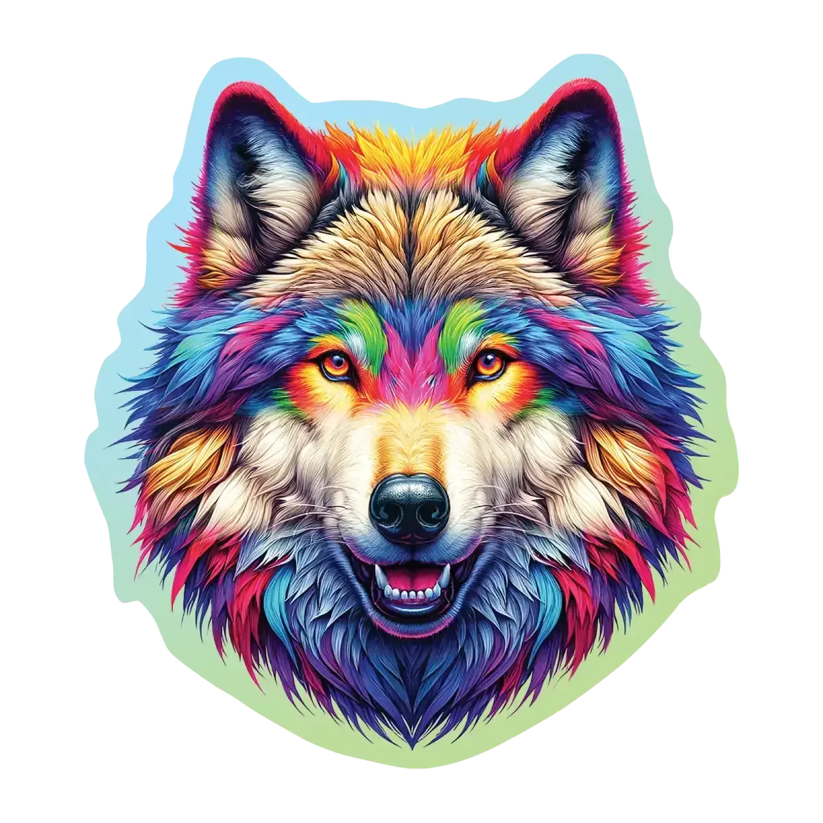 Rainbow Wolf 150 Wooden Puzzle