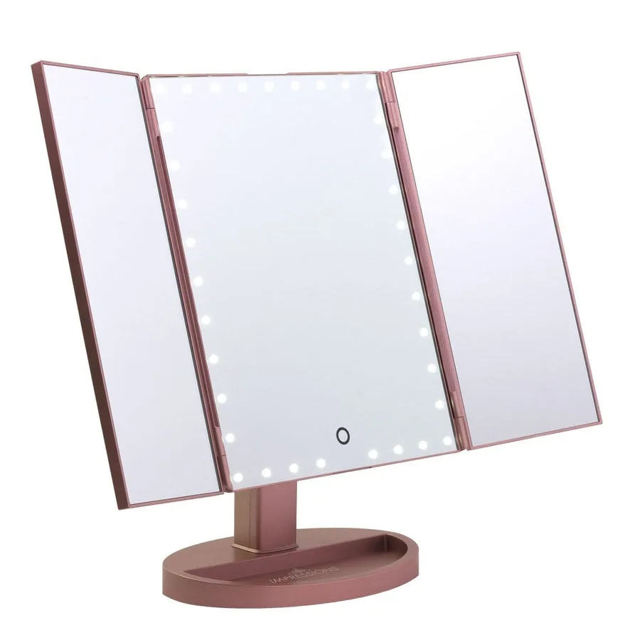 مرآة المكياج LED القابلة للتعتيم Touch Trifold XL