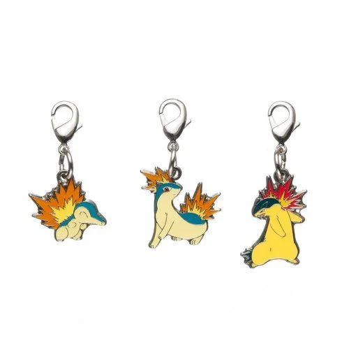 Cyndaquil, Quilava, Typlosion - National Pokédex Metal Charm #155, #156, #157