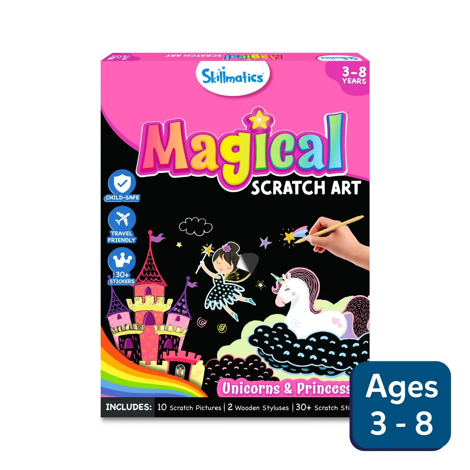 Art à gratter magique : Licornes et Princesses dès 3-8 ans
