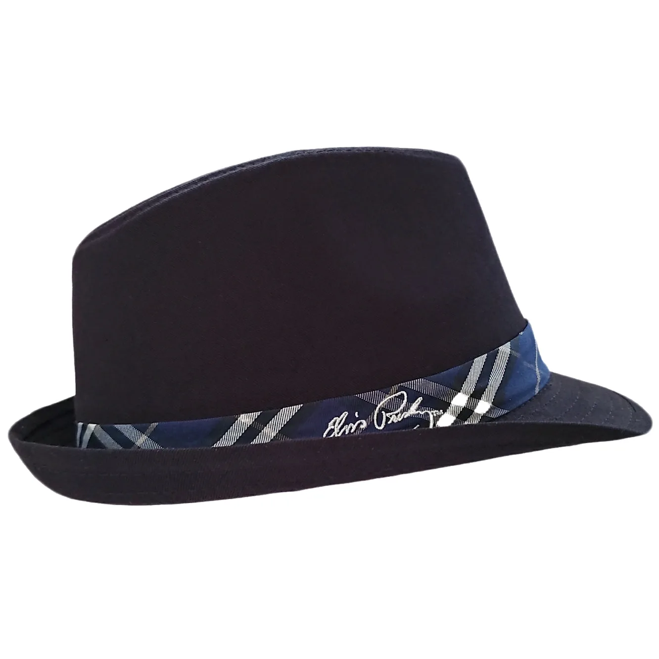 Fedora azul a cuadros con firma de Elvis Presley