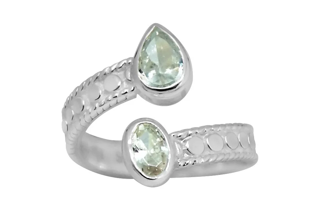 White Silver Pisces Ring