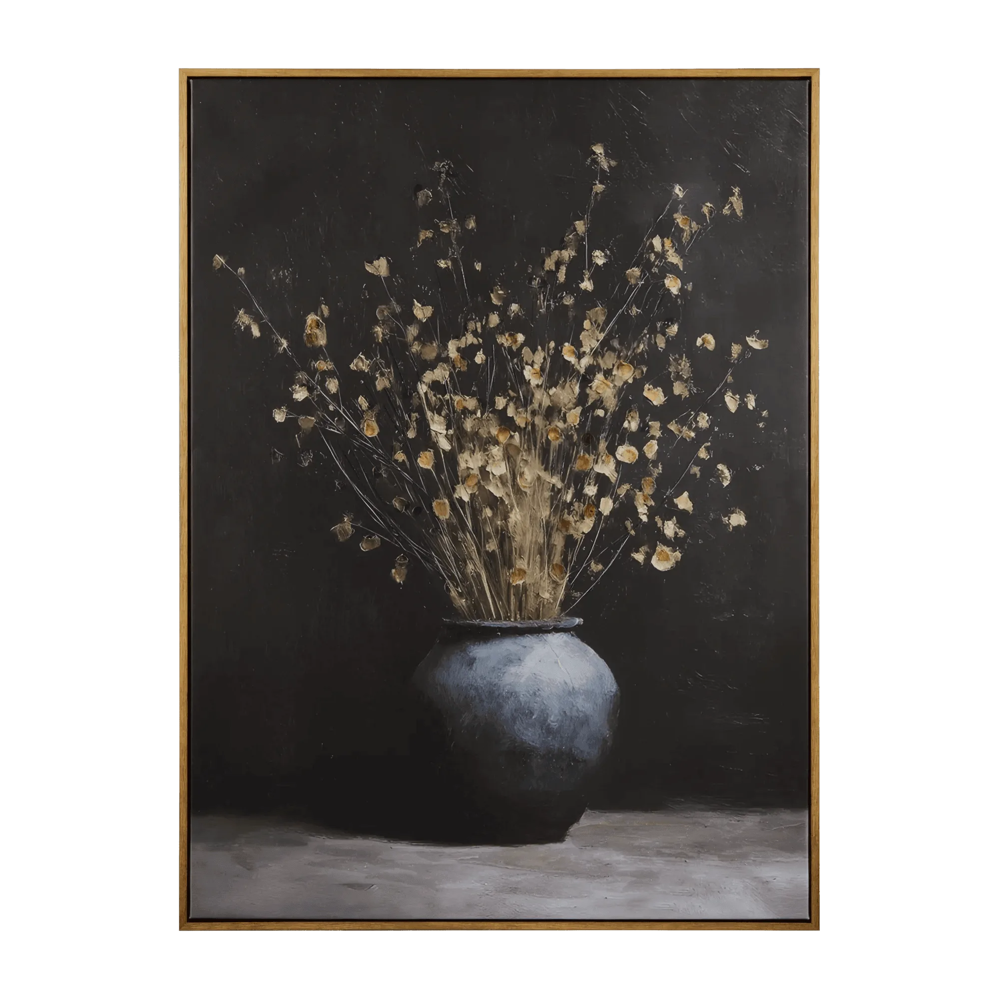 Tiges séchées en vase, art encadré