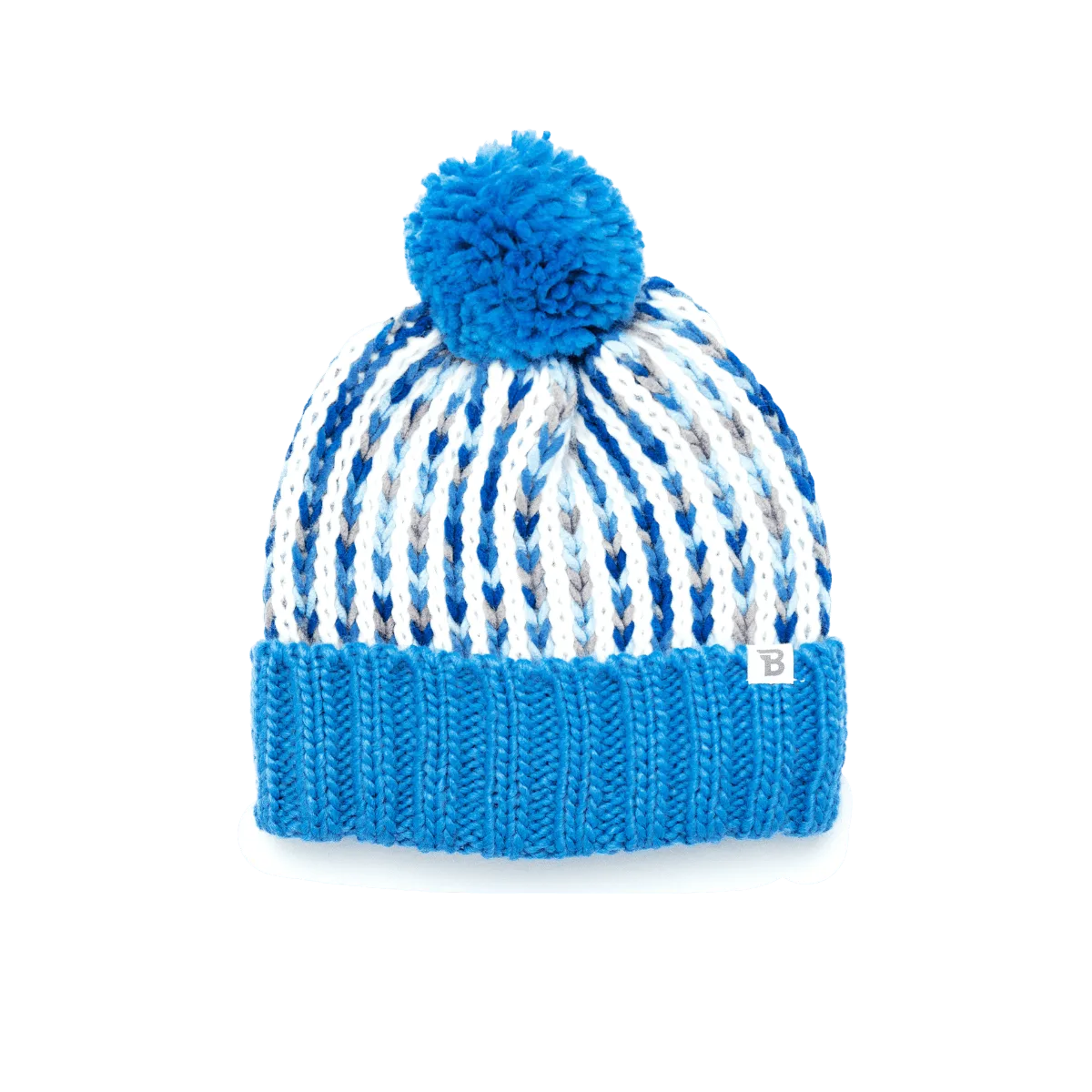 Blue Single Pom Pom Beanie