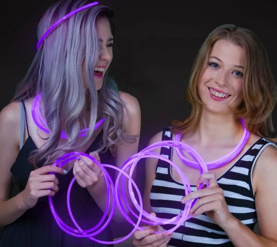 22 Inch Jumbo Purple Glow Sticks Necklaces - 50 Per Pack