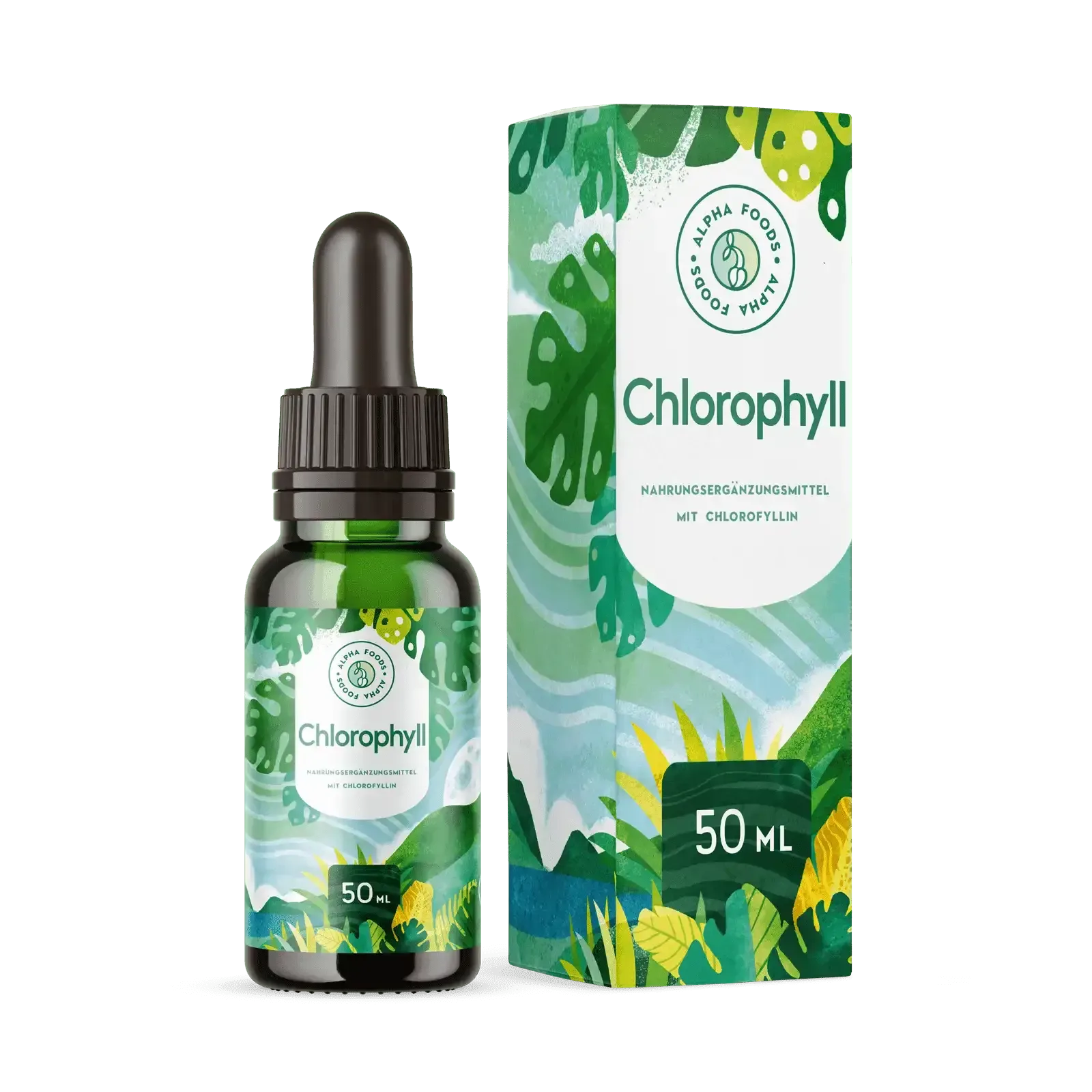 Chlorophyll Tropfen Flüssiges Chlorophyll aus Weizengras, Alfalfa und Chlorella