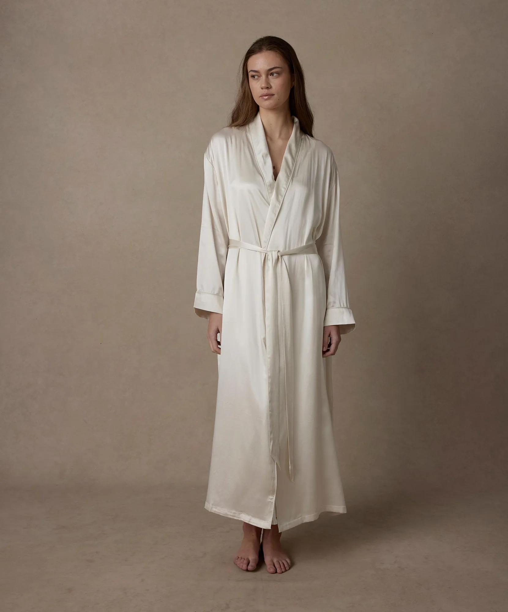 Silk Robe - Ivory