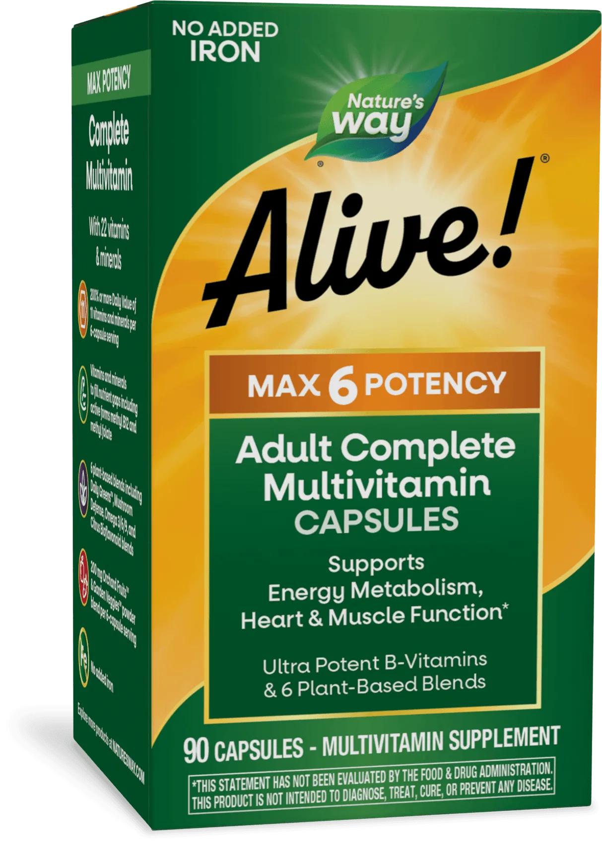 Alive!® Max6 Potency Adult Complete Multivitamin-No Added Iron