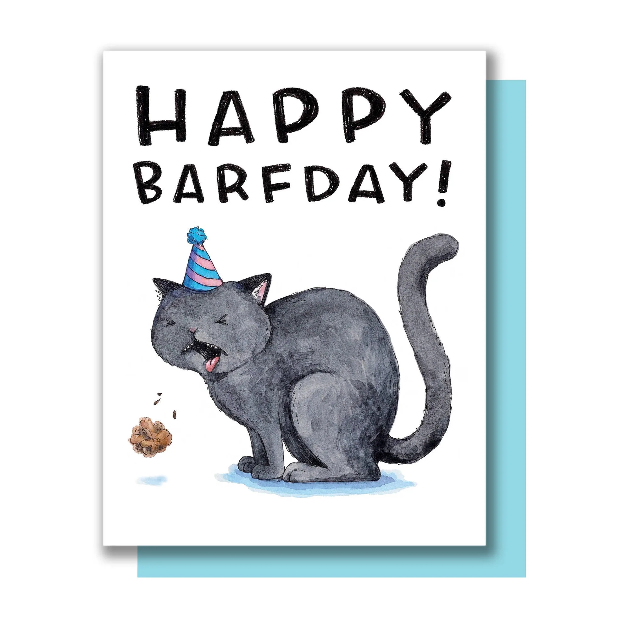 Happy Barfday Alles Gute zum Geburtstag Katze Barf Karte