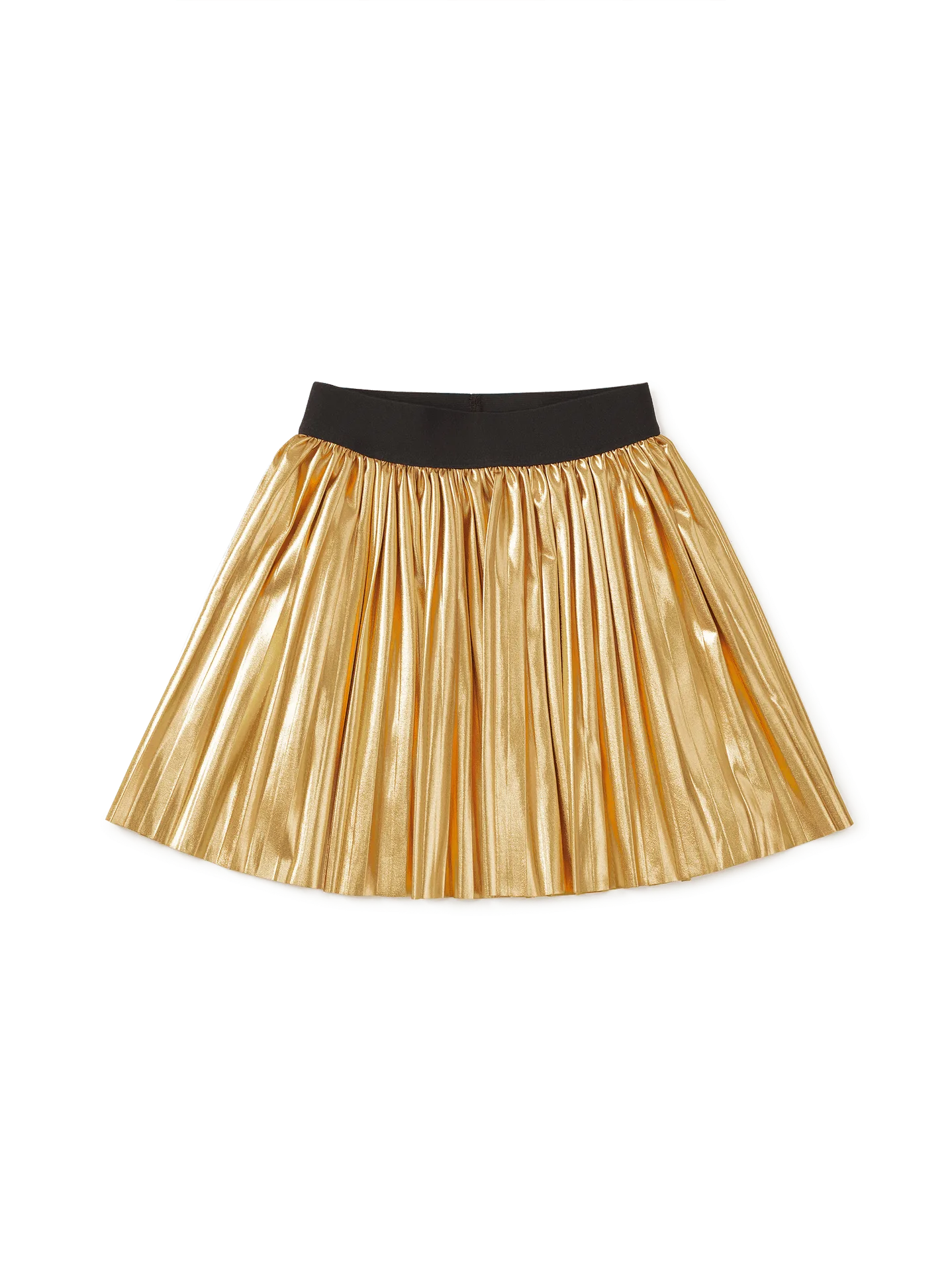 Pleated Metallic Twirl Skirt