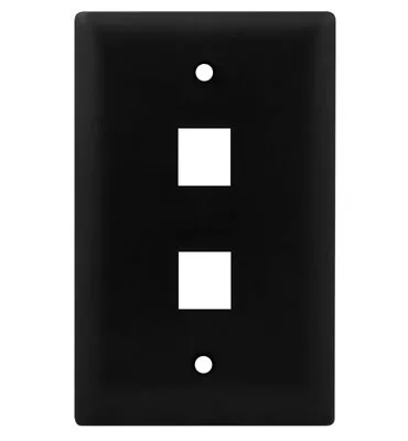 1-Gang, 2-Port Wall Plate, Black