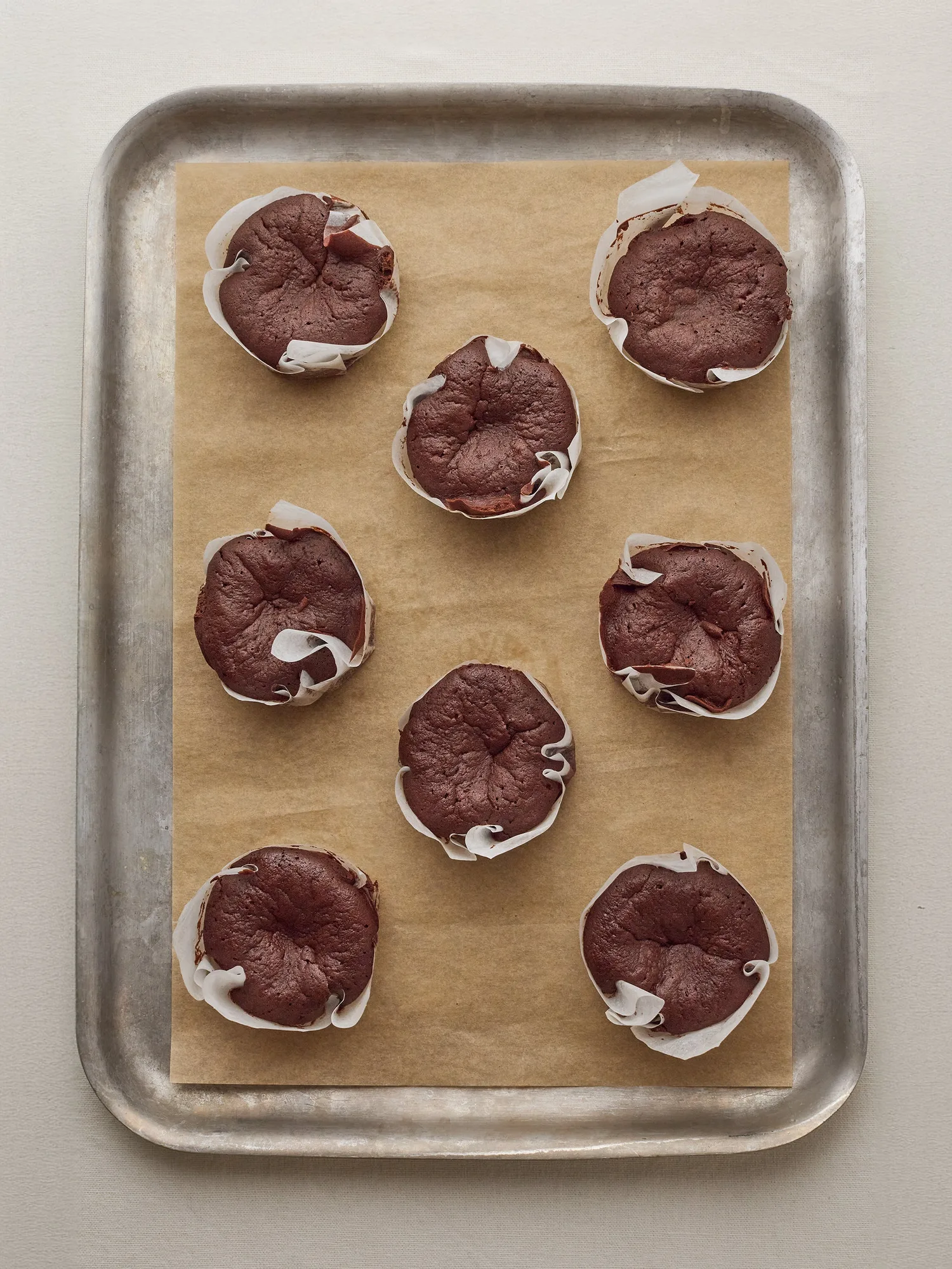 6 gâteaux mousse chocolat sans farine et huile d'olive vierge extra