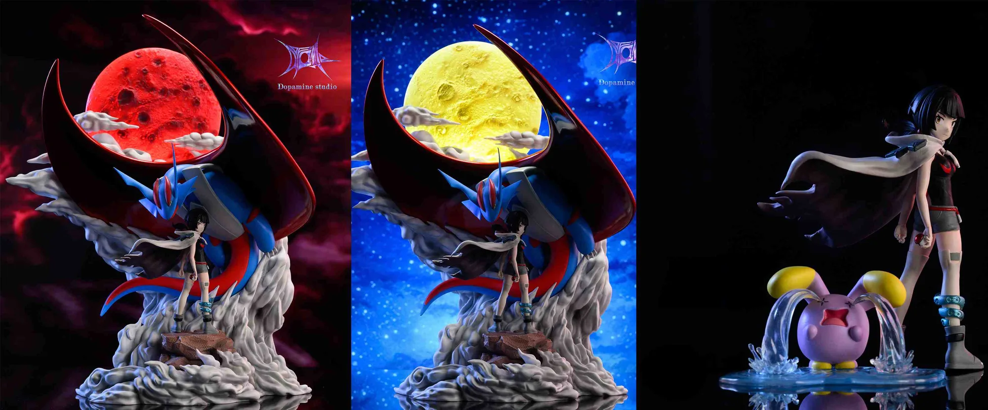 Estátua de resina Mega Salamence & Zinnia: detalhes da pré-encomenda