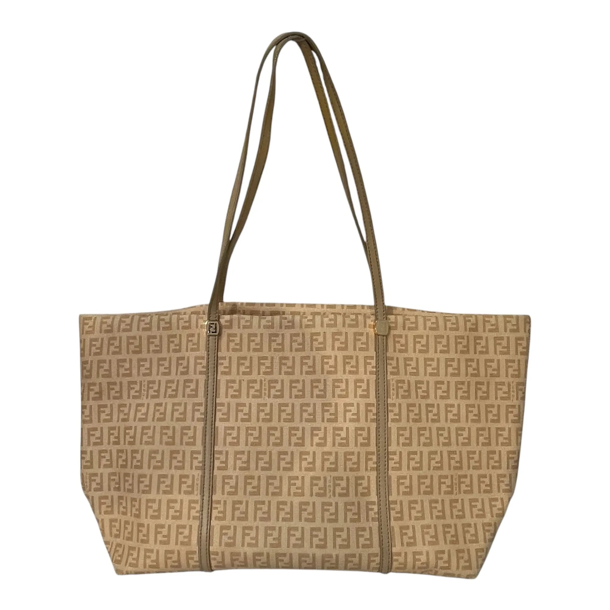 FENDI/Sac Tote/Monogram/Cuir/BEIGE/TOTE ZUCCHINO BORD ROULÉ