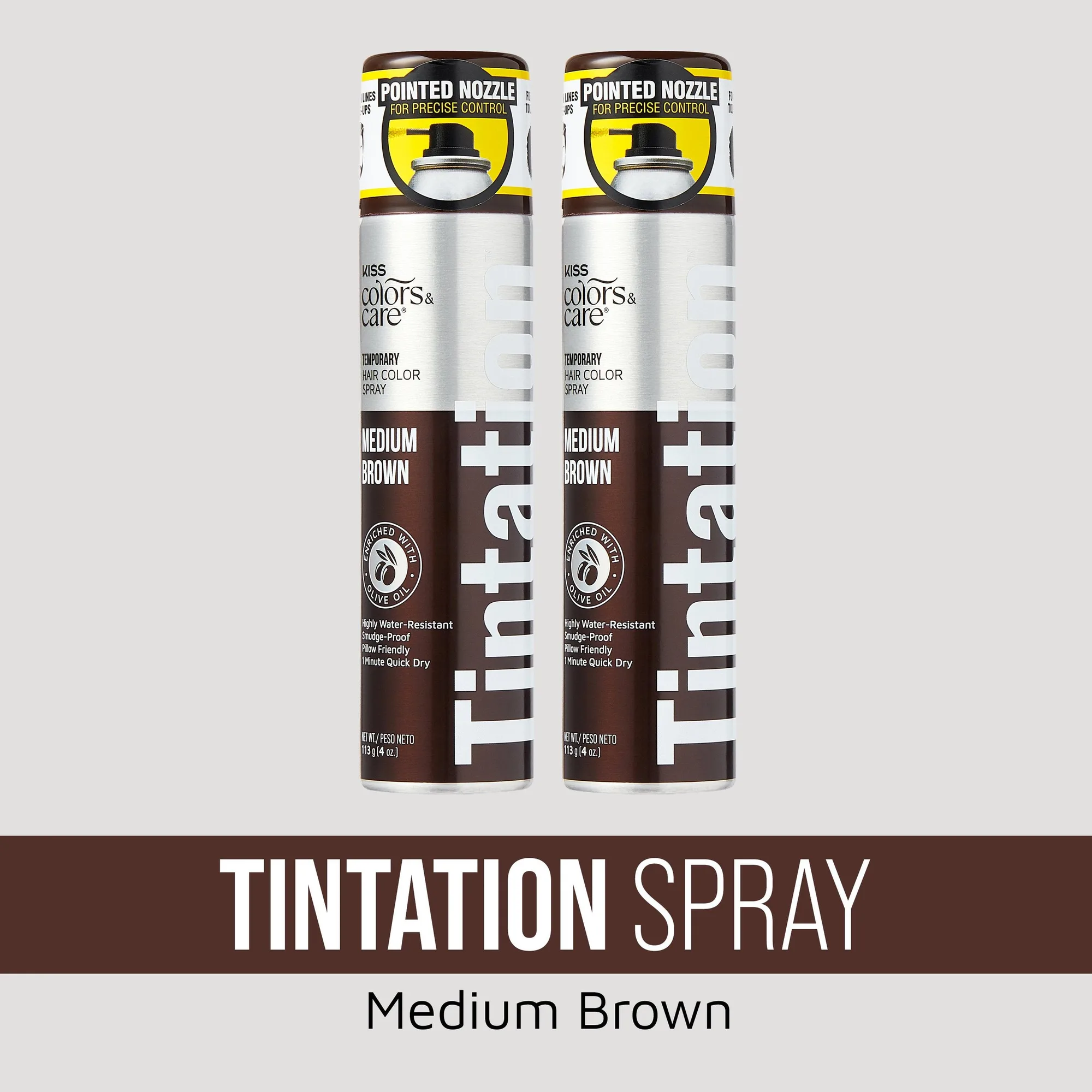 Kiss Tintation Spray: Medium Brown vs Natural Black Comparison