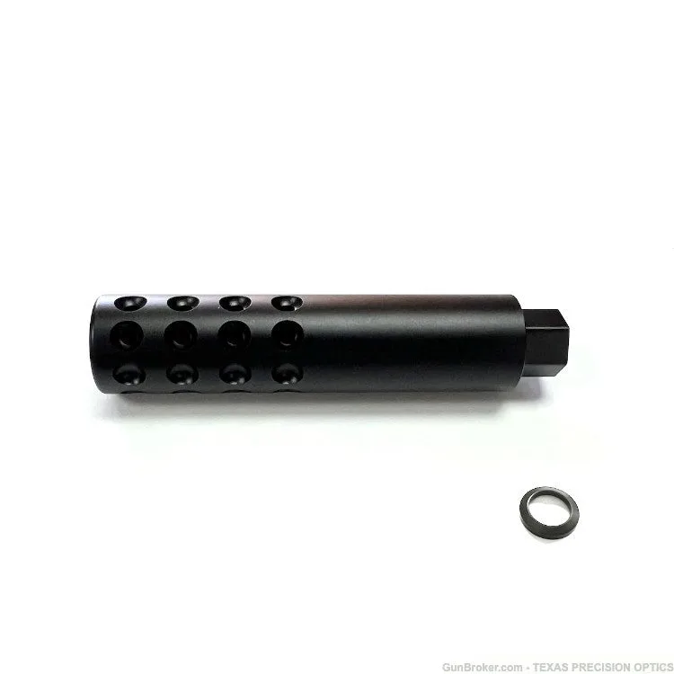 1/2x28 Gewinde 5,5 Zoll extra langer Mündungsfeuerdämpfer für .22LR/223/556 mit Unterlegscheibe